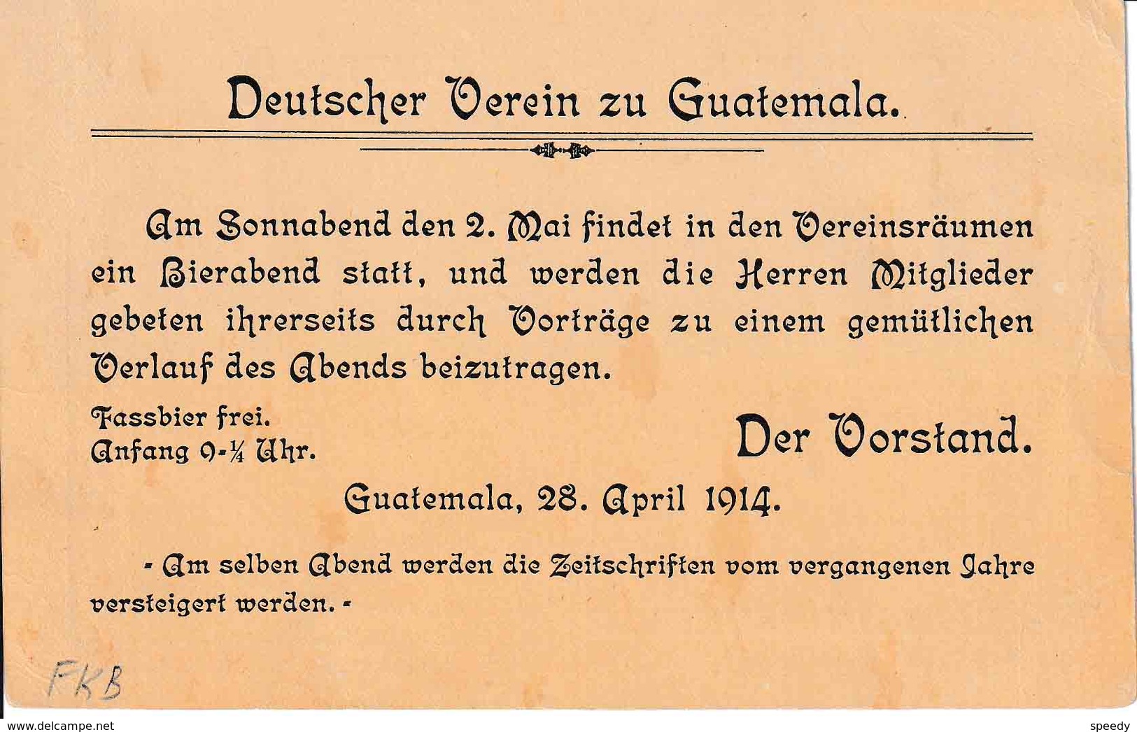 GUATEMALA :  ENTIER (H&G Nr. 12a (vraaggedeelte) Met Opdruk Bovenaan "CORREOS DE GUATEMALA"; - Guatemala