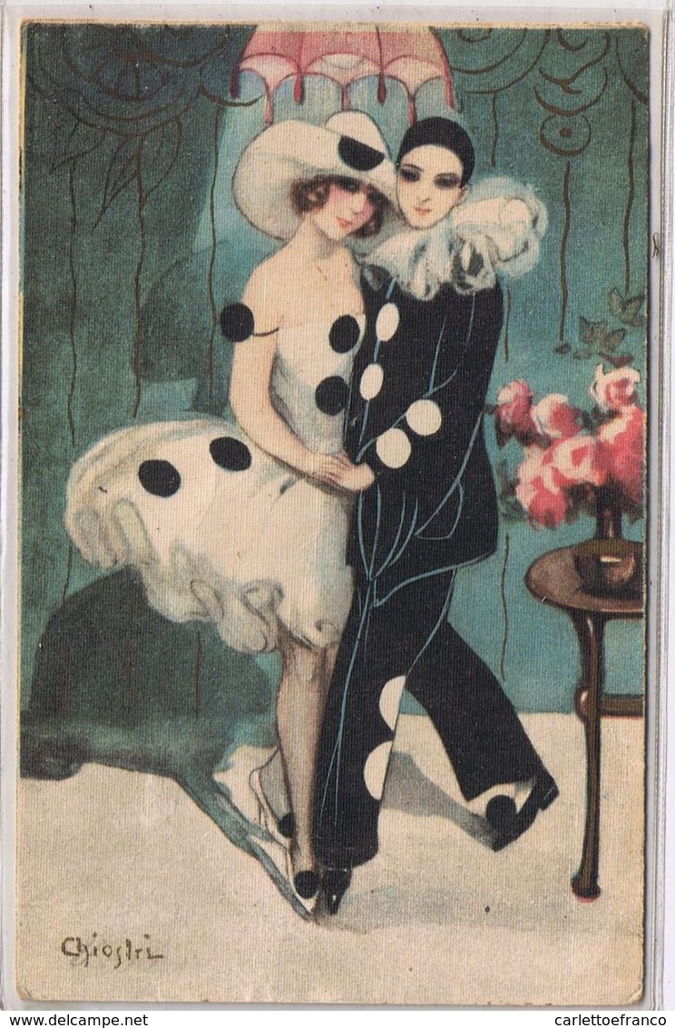 Illustrata Chiostri - Pierrot - Viaggiata1927 - Chiostri, Carlo