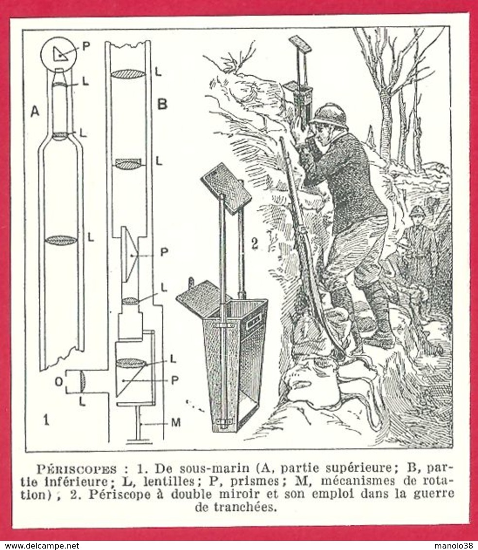 Périscope Militaire. Périscopes De Sous Marins, De Tranchée. Larousse 1948. - Autres & Non Classés