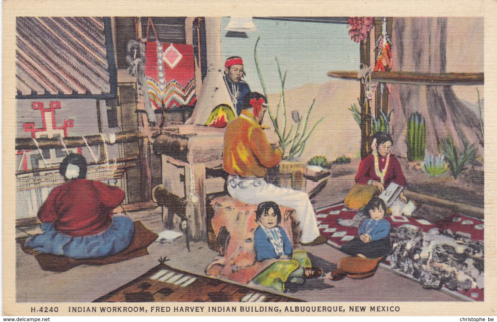 Indian Workroom, Fred Harvey Indian Building, Albuquerque, New Mexico (pk42323) - Albuquerque