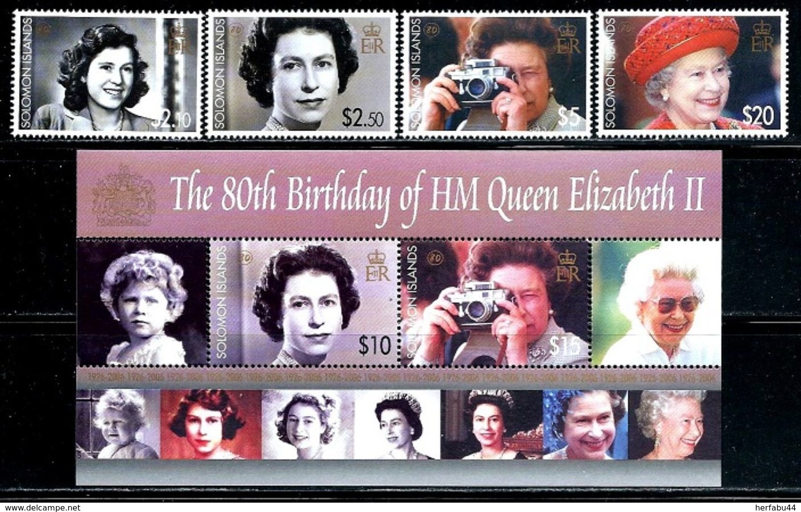 Solomon Islands     "Queen Elizabeth II"      Set & Souvenir Sheet     SC# 1039-43    MNH    SCV$ 19.50 - Solomon Islands (1978-...)