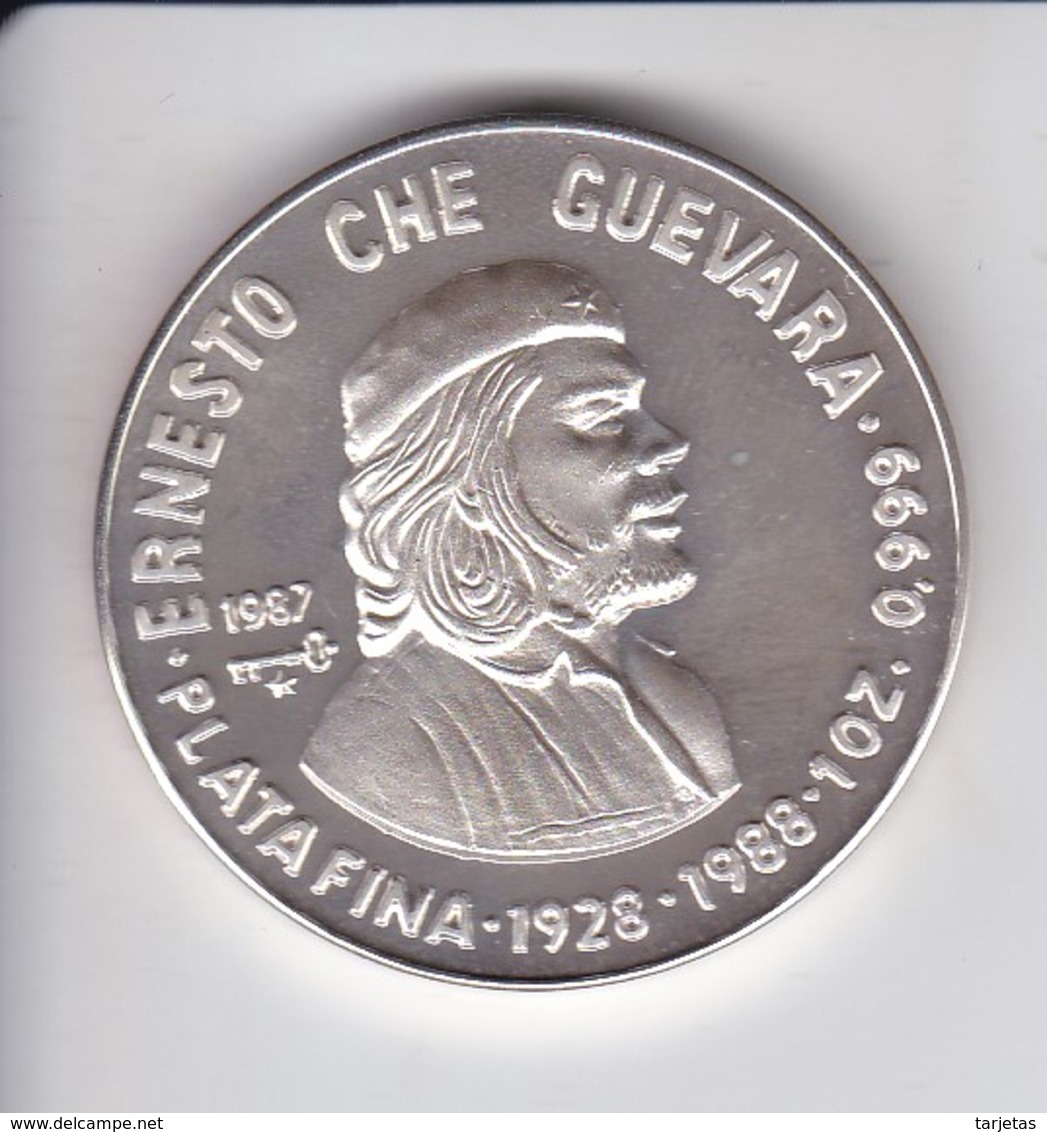 MONEDA DE PLATA DE CUBA DE 10 PESOS AÑO 1987 DE ERNESTO CHE GUEVARA - Cuba