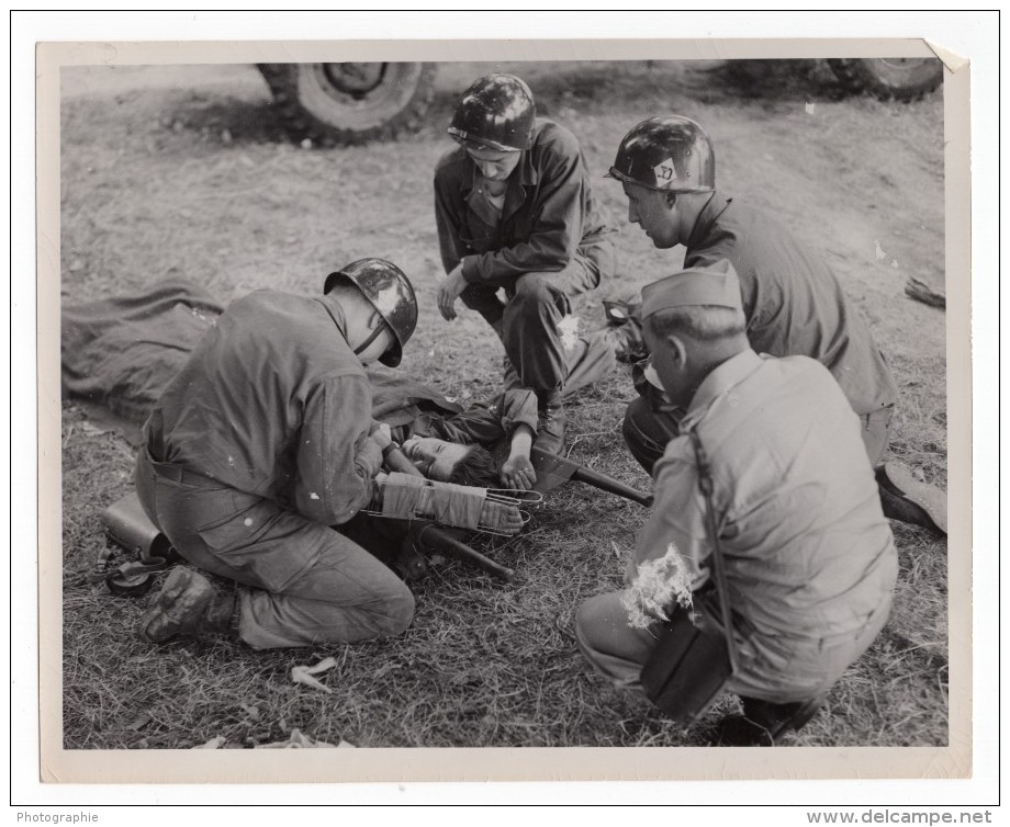 US Army Soldats Americains Entrainement General Edward Sirois Ancienne Photo 1950 - War, Military