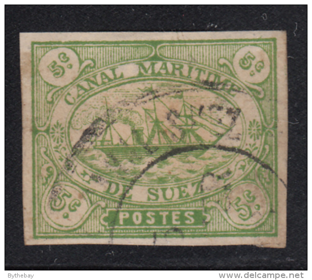 Egypt Suez Canal Company 1868 Used SG #2 5c Sailing Ship Forgery - 1866-1914 Khedivate Of Egypt