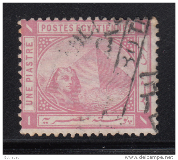 Egypt 1879-1902 Used Scott #36 SG #47w 1pi Sphinx, Pyramid Wmk Inverted - 1866-1914 Khédivat D'Égypte