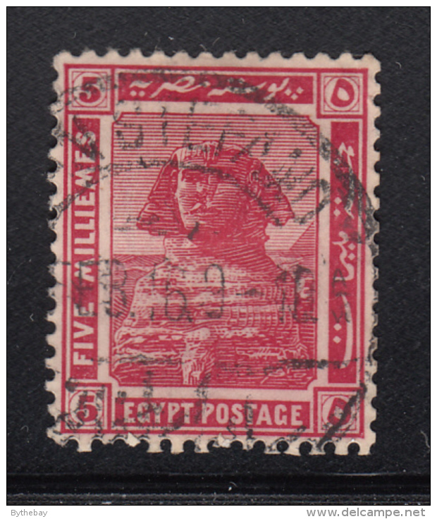 Egypt 1914 Used Scott #54 SG #77aw 5m Sphinx, Pyramid Wmk Sideways, Star To Left - 1866-1914 Khedivate Of Egypt