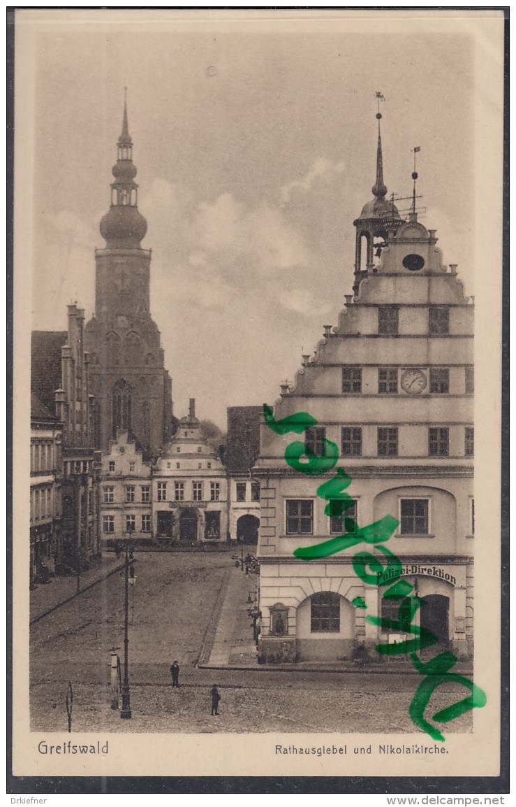 GREIFSWALD, Rathausgiebel Und Nikolaikirche, Um 1920 - Greifswald