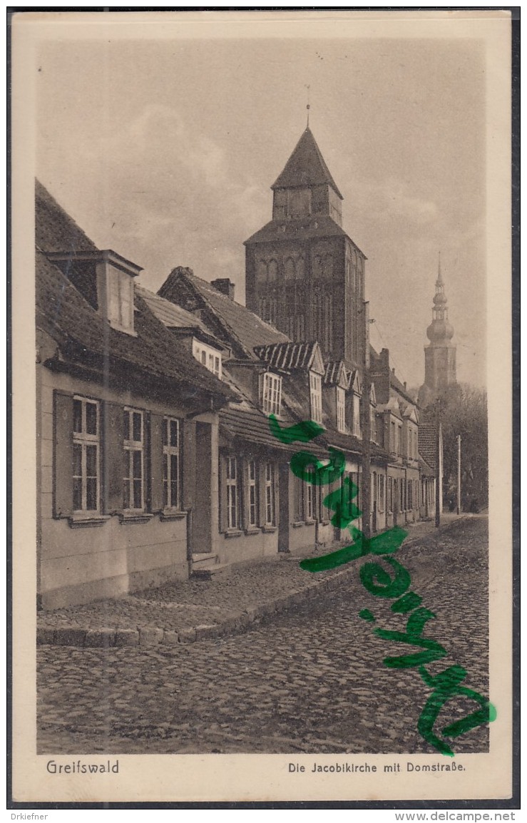 GREIFSWALD, Domstraße Mit Jacobikirche Um 1920 - Greifswald