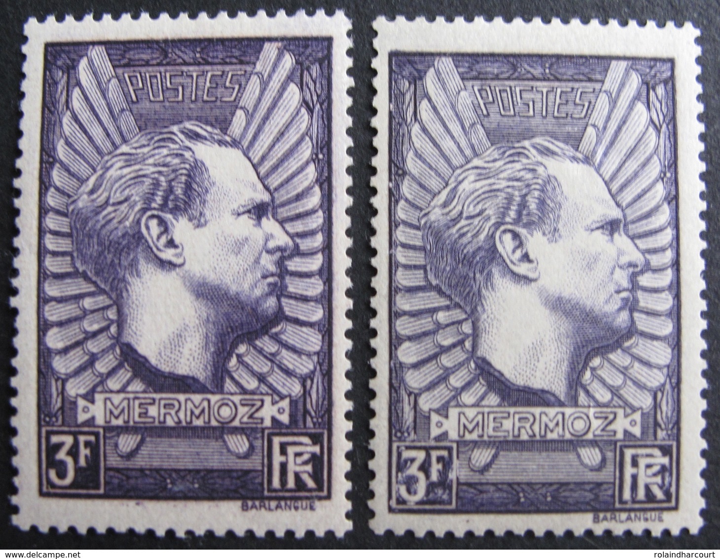 Lot FD/343 - 1937 - MERMOZ - N°338 + N°338b VIOLET-GRIS - TIMBRES NEUFS* - 225,00 € - Nuovi