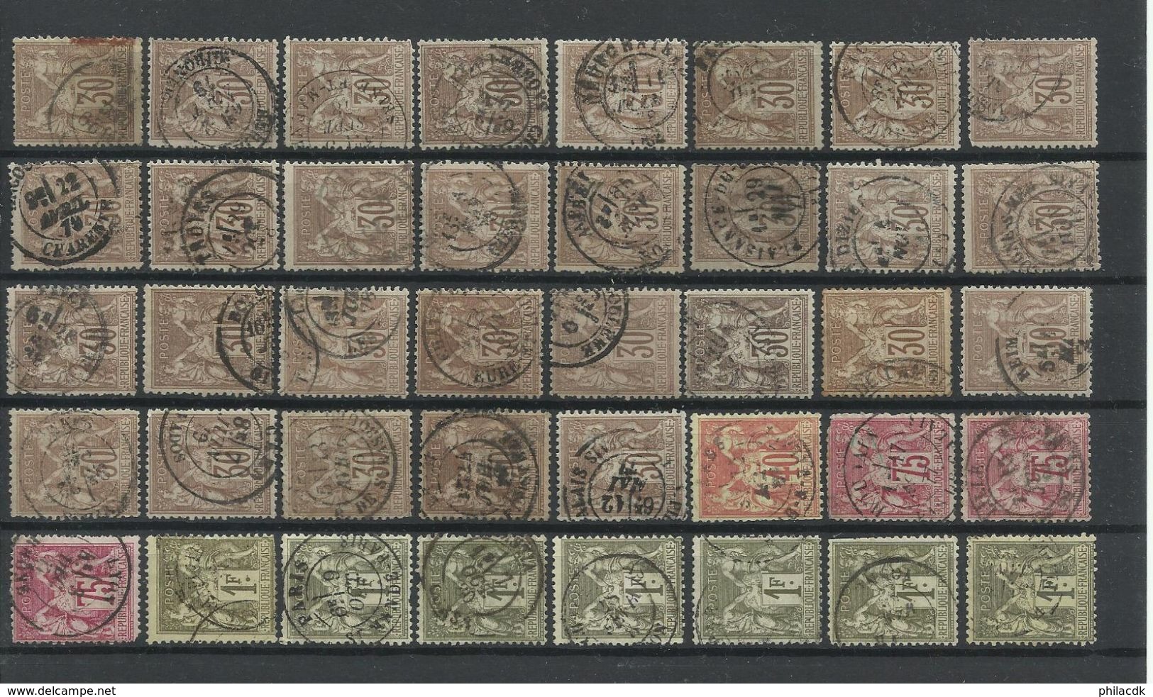 FRANCE -COLLECTION DE 543 TYPE SAGE DONT N SOUS B/NEUFS*/JOUR AN/CAD ROUGES/BLEUS/NOIRS/PERFORE/CONSTANTINOPLE/TEINTES - Sammlungen