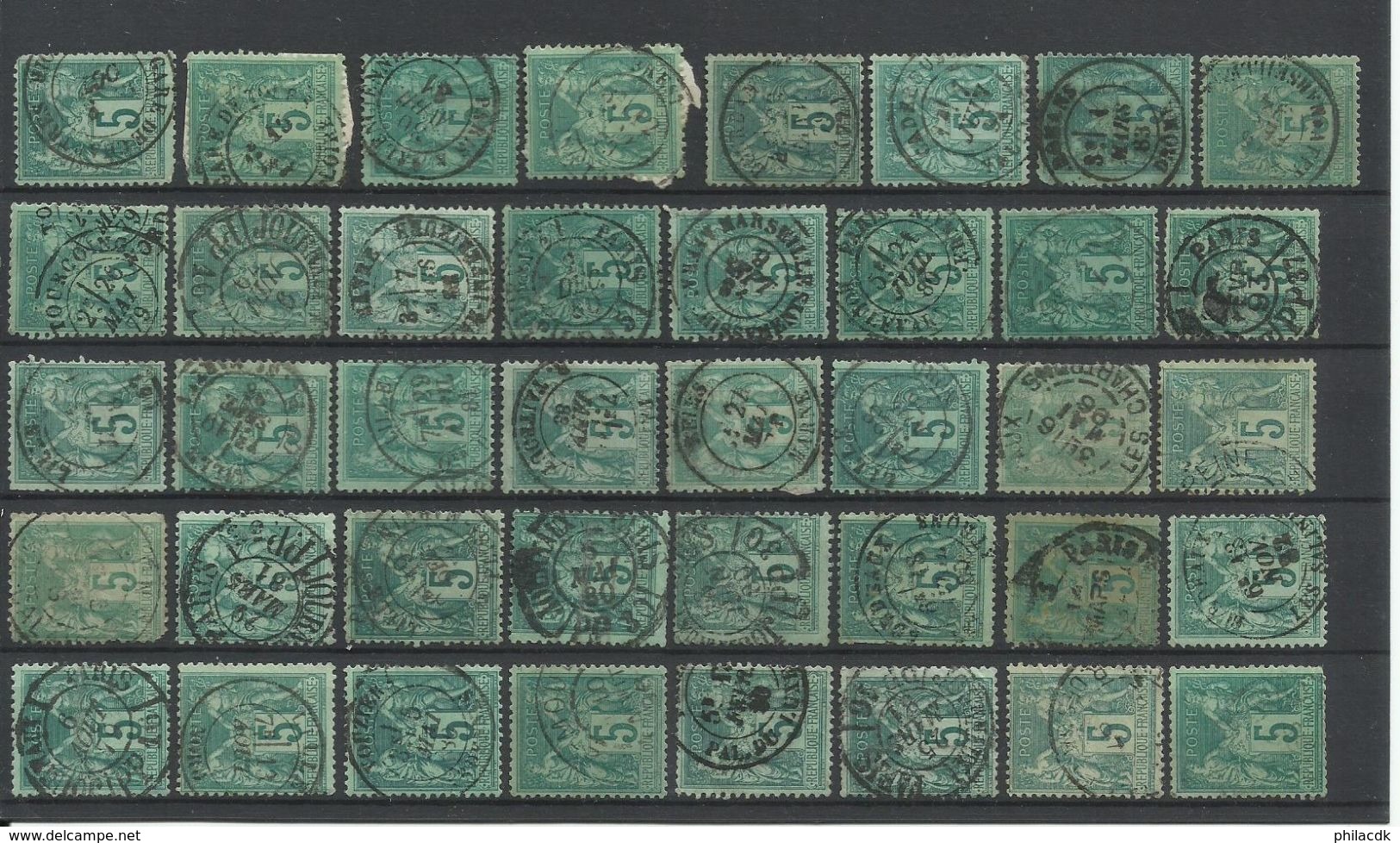 FRANCE -COLLECTION DE 543 TYPE SAGE DONT N SOUS B/NEUFS*/JOUR AN/CAD ROUGES/BLEUS/NOIRS/PERFORE/CONSTANTINOPLE/TEINTES