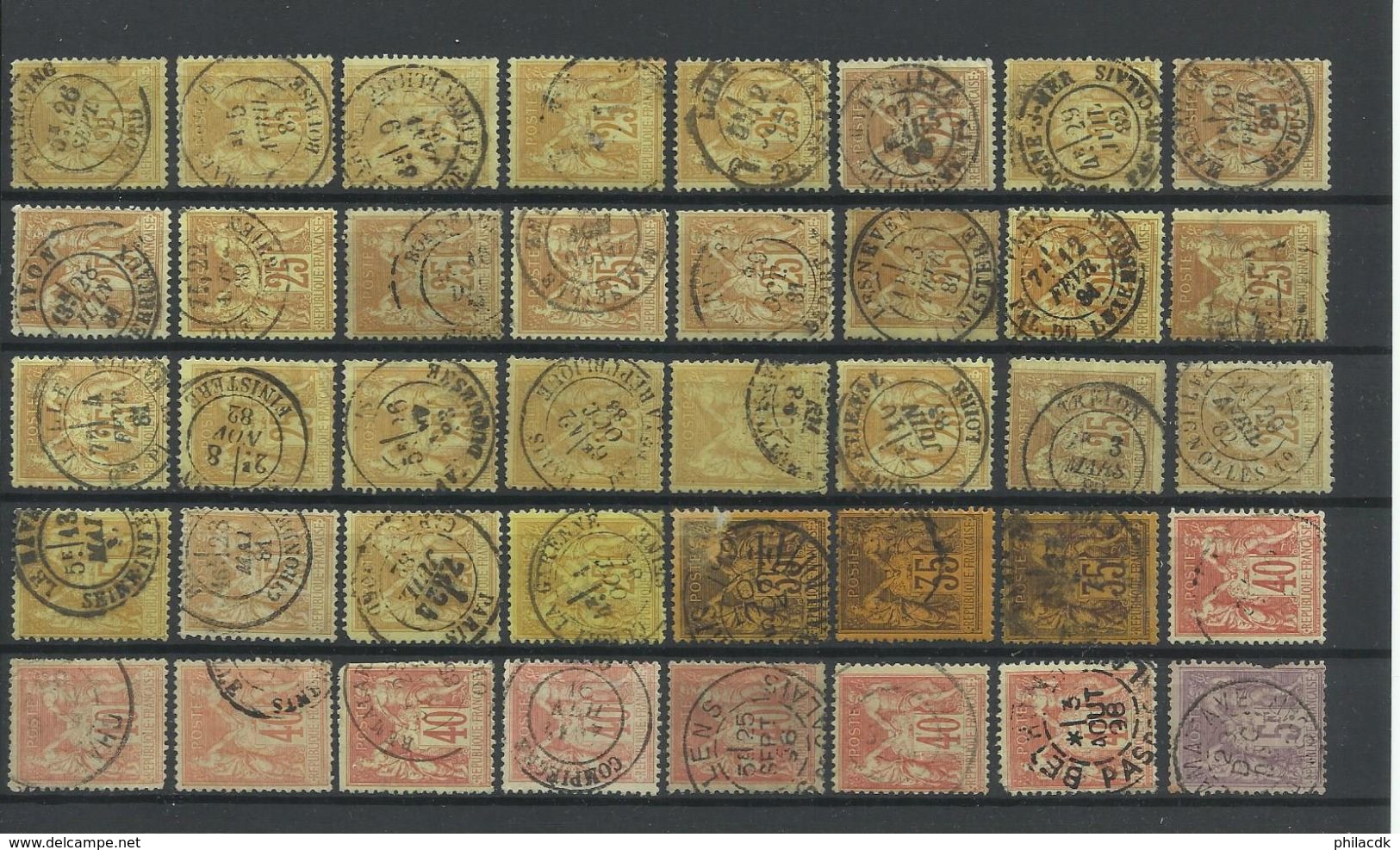 FRANCE -COLLECTION DE 543 TYPE SAGE DONT N SOUS B/NEUFS*/JOUR AN/CAD ROUGES/BLEUS/NOIRS/PERFORE/CONSTANTINOPLE/TEINTES