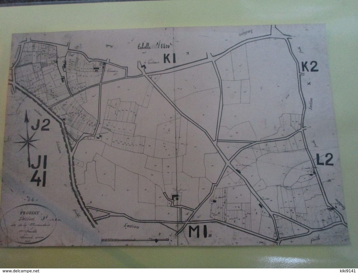 Photo Du Plan Parcellaire . Section "J1" De La Moréaudais . Echelle 1/8.800ème - Frossay