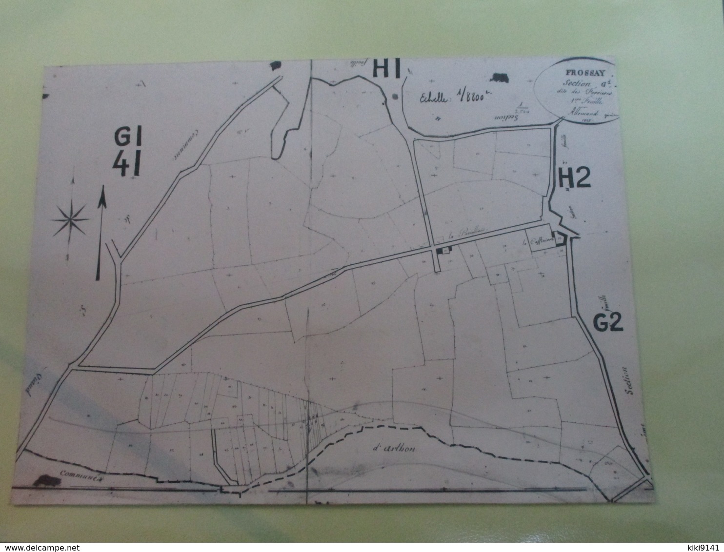 Photo Du Plan Parcellaire . Section "G1" Des Ferrières . Echelle 1/8.800ème - Frossay