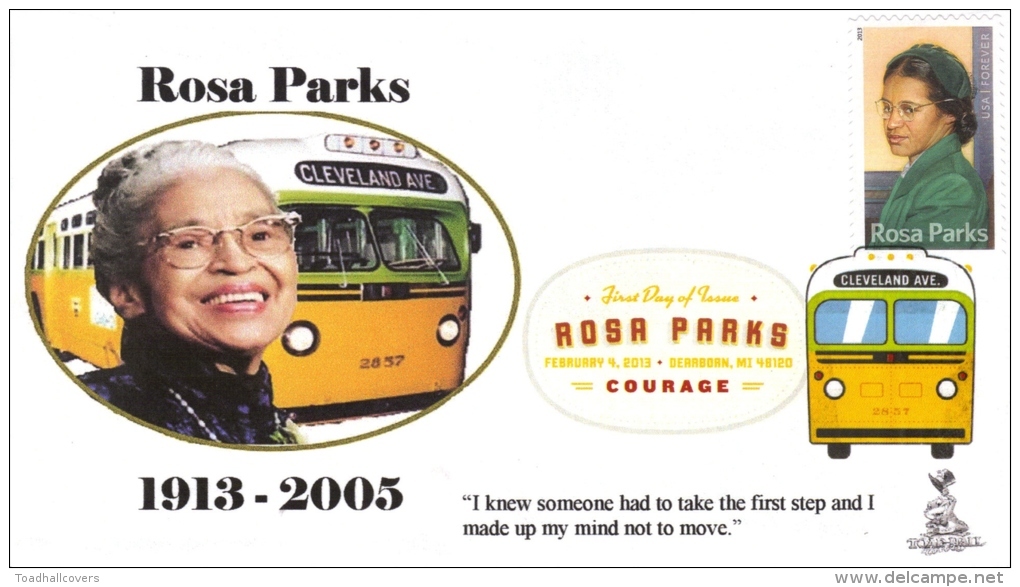 Rosa Parks First Day Cover, W/ Digital Color Pictorial (DCP) Cancel, From Toad Hall Covers! - 2011-...