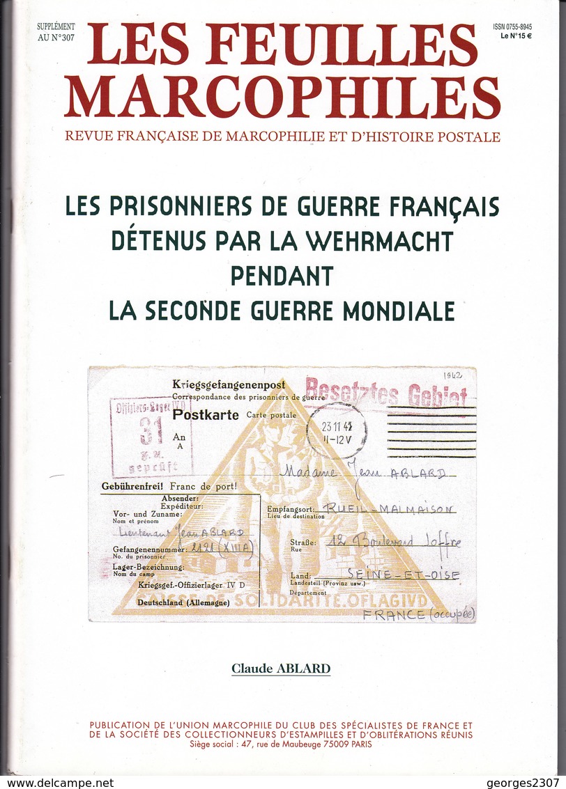 Catalogue :supplément - Les Prisonniers De GUERRE Français Détenus Par La WEHRMACHT Pendant La 2° GUERRE MONDIALE - France