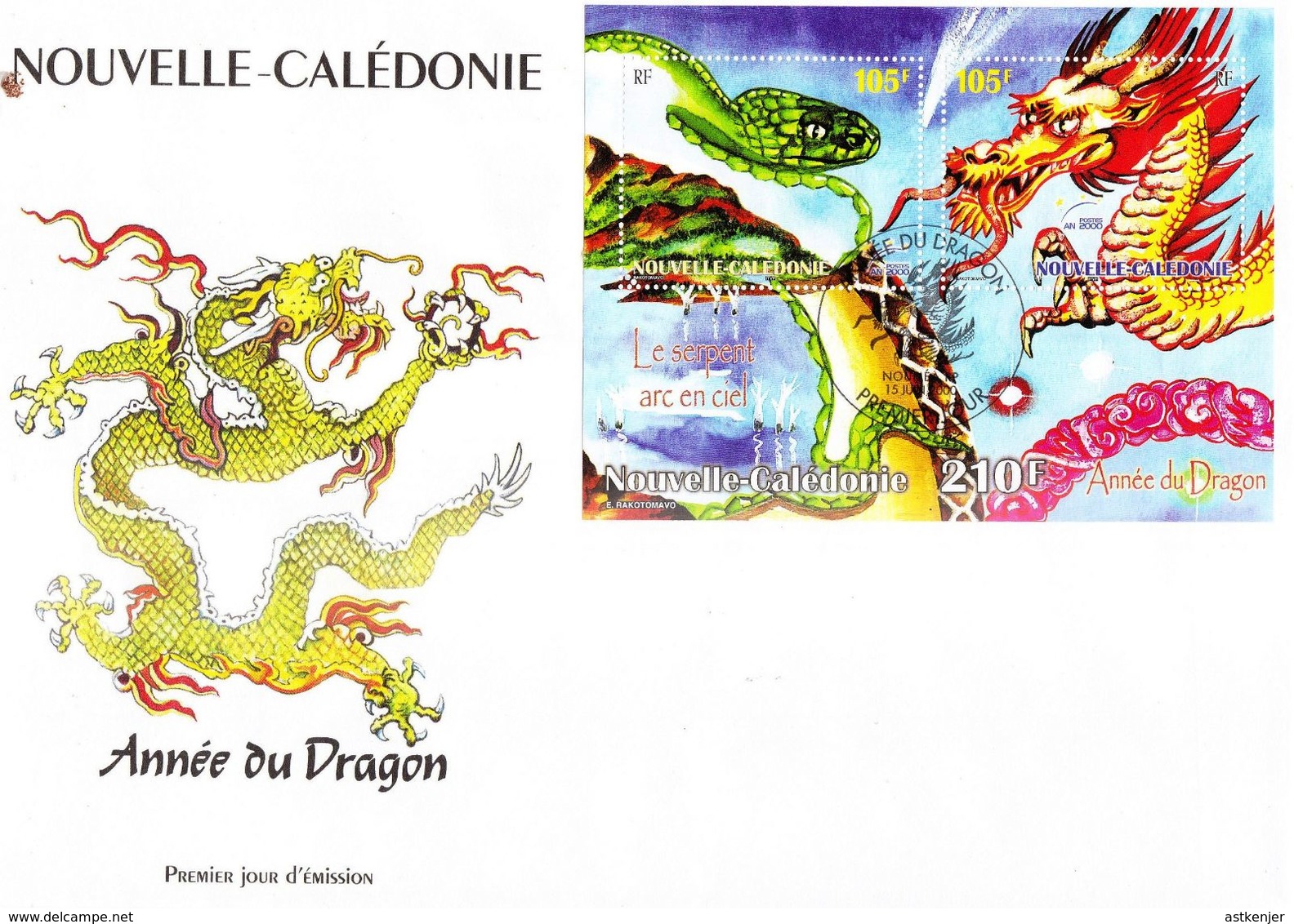 NOUVELLE CALEDONIE - FDC De 2000 BLOC N° 23 - Lettres & Documents