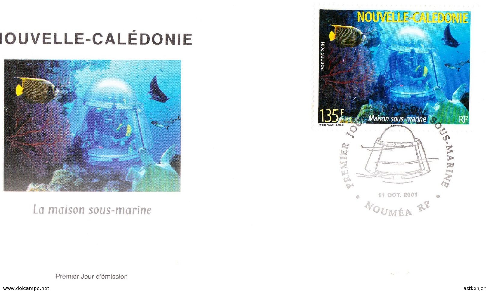 NOUVELLE CALEDONIE - FDC De 2001 N° 852 - Cartas & Documentos