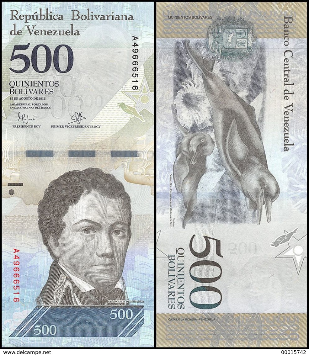 VENEZUELA 500 BOLIVARES 2016 P-NEW UNC + VENEZUELA 1000 BOLIVARES 2017 P-NEW UNC D-0109 - Venezuela