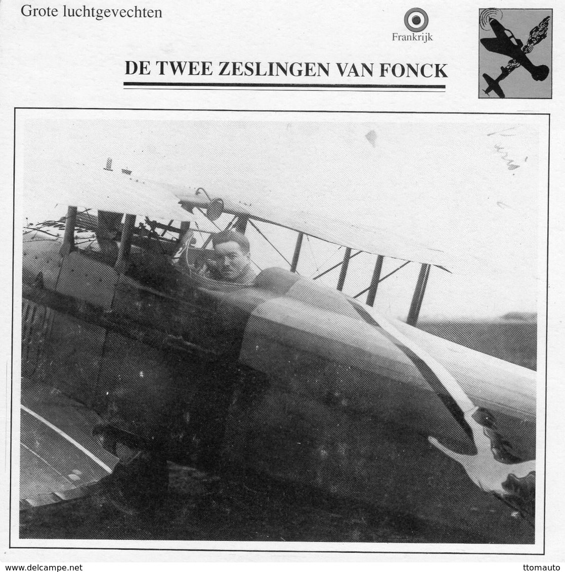 De Twee Zeslingen Van Fonck  -  Grote Luchtgevechten  -  Fiche Technique - 1914-1918: 1. Weltkrieg