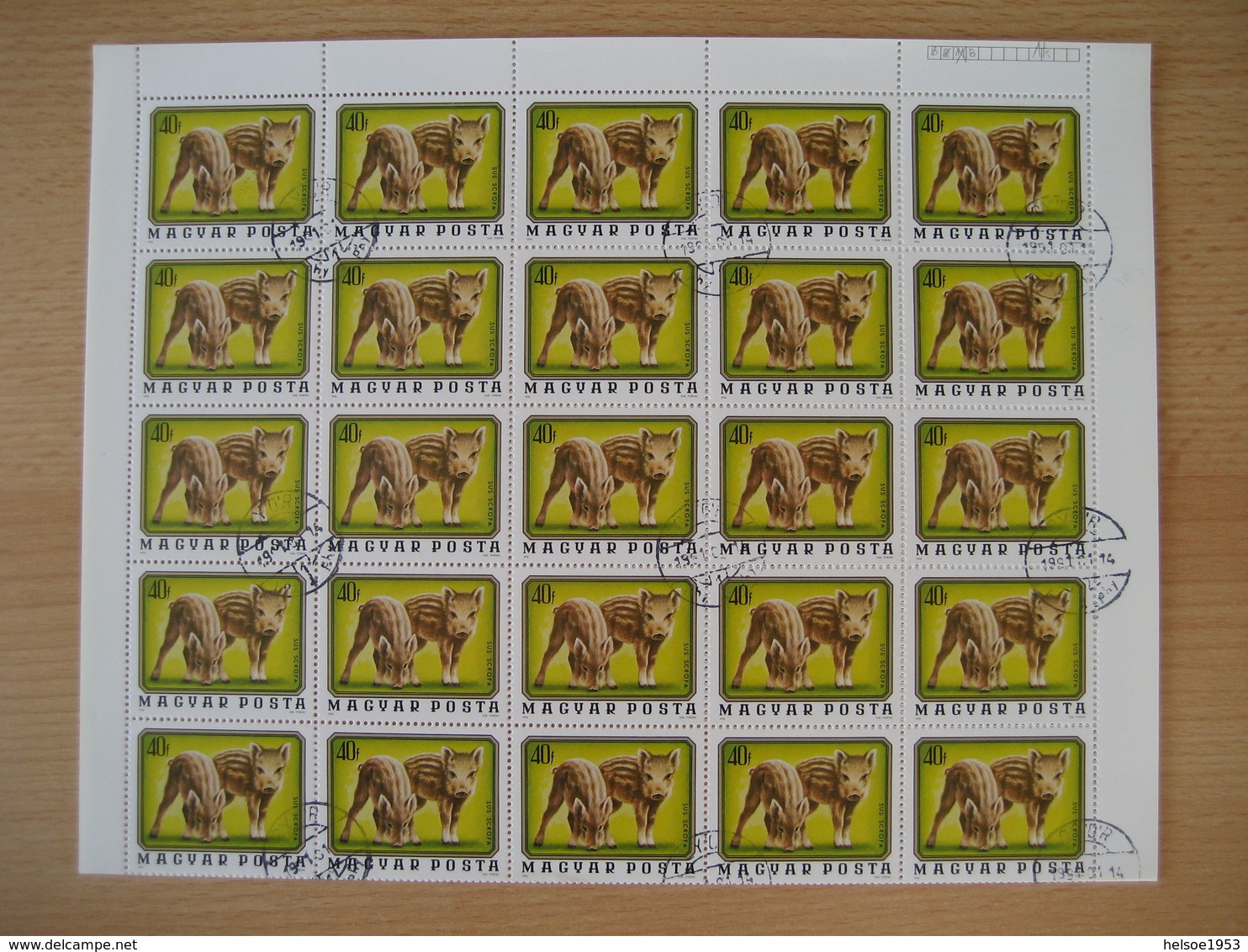 Ungarn 1976- Junge Wildtiere, Mi. Nr. 3098A Gestempelt - Full Sheets & Multiples