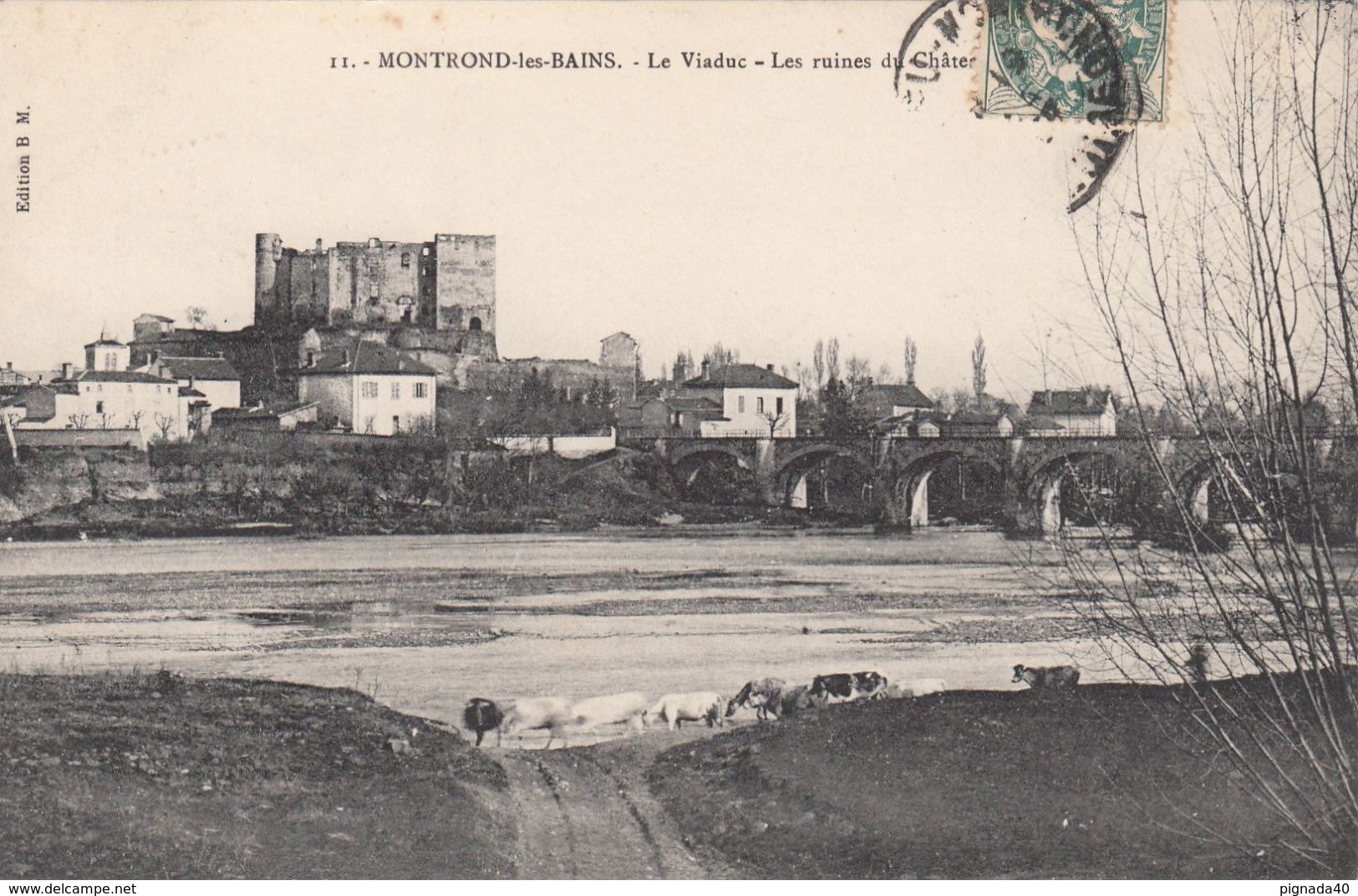 Cp , 42 , MONTROND-les-BAINS , Le Viaduc, Les Ruines DuChâteau - Autres & Non Classés