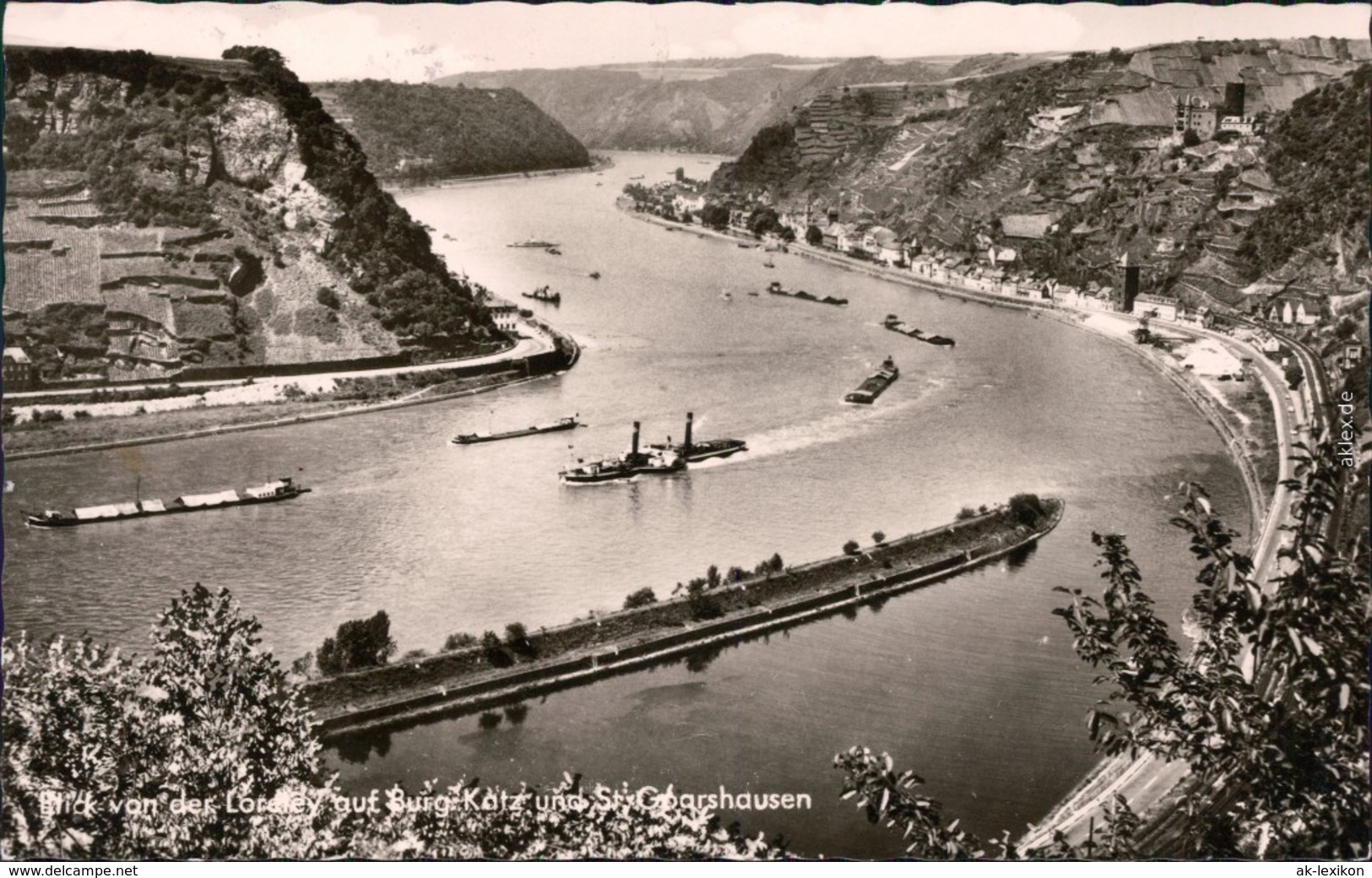 St. Goarshausen Blick Auf Die Schifffahrt Auf Dem Rhein 1966 - Loreley