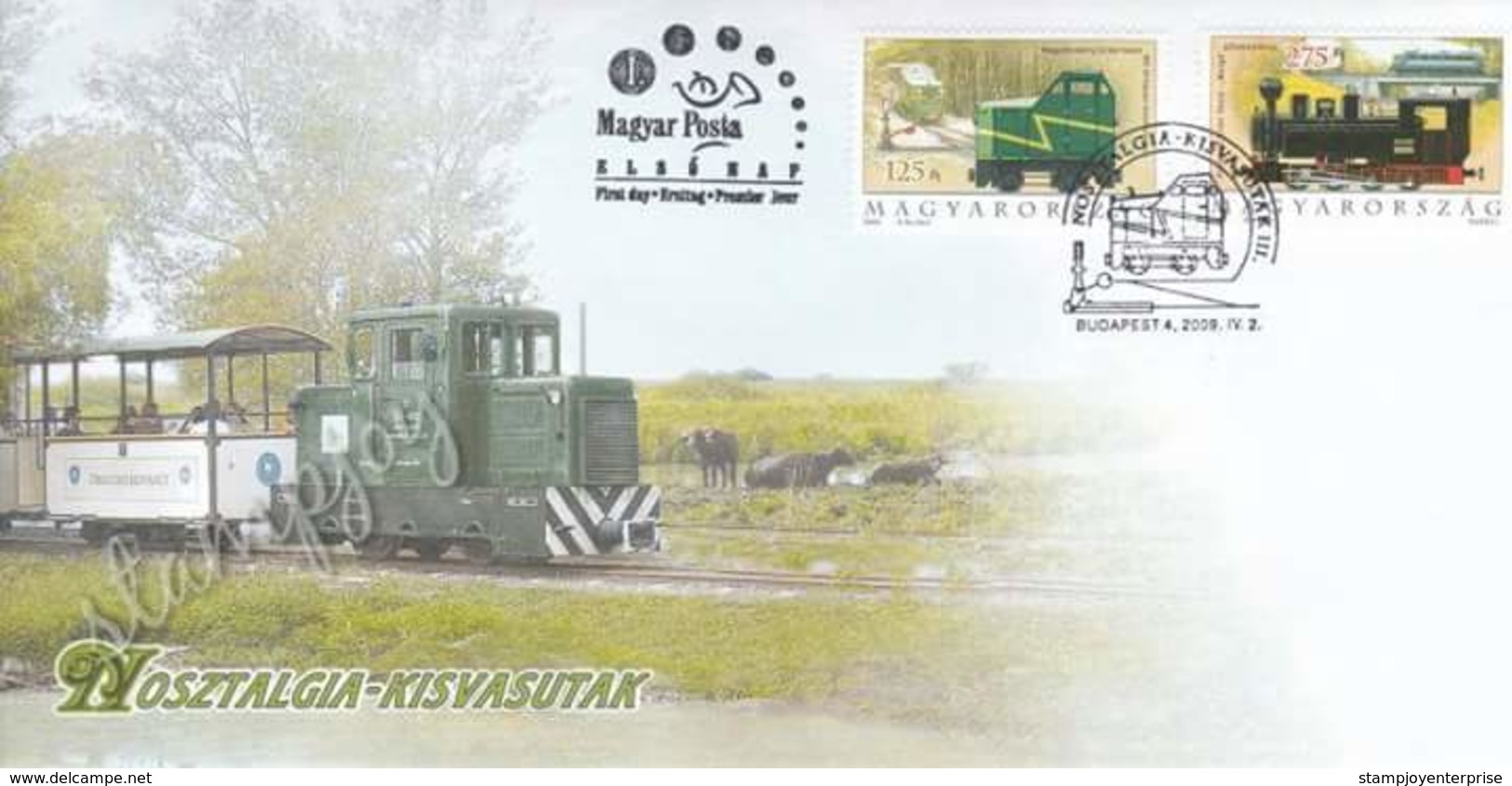 Hungary Hungarian Railway 2009 Train Locomotive Transport Vehicle (stamp FDC) - Covers & Documents