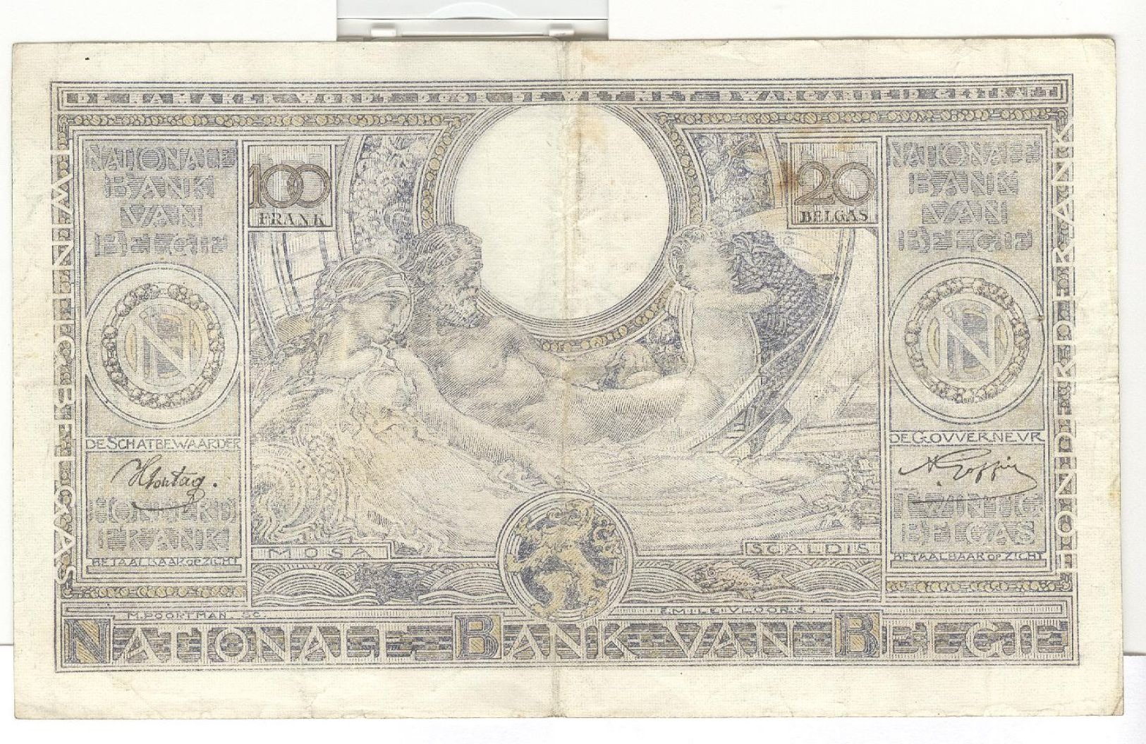 Lot De 5 Billets 100 Francs Ou 20 Belgas Belgique - 10790X384  10790X385 10790X386 10790X387 10790X388 - 04.06.43 - 100 Francs