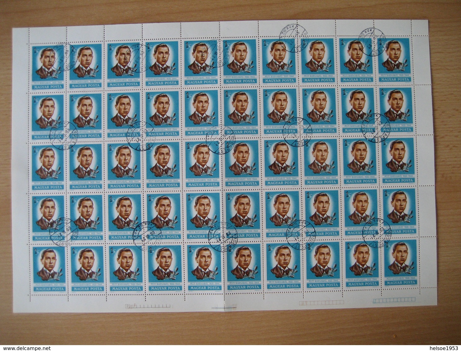 Ungarn 1973- Widerstandskämpfer Barnabas Pesti, Mi. Nr. 2918A Gestempelt - Full Sheets & Multiples