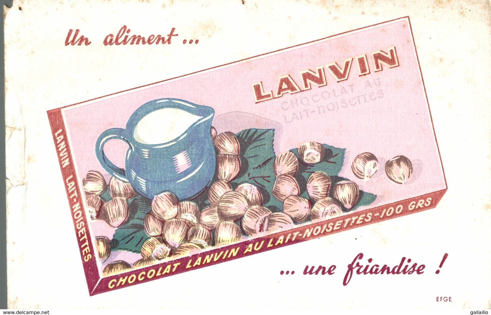 BUVARD CHOCOLAT LANVIN - Chocolat