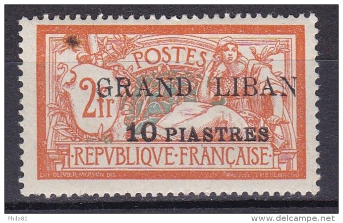 Grand Liban N°13* (tache De Rouille) - Unused Stamps