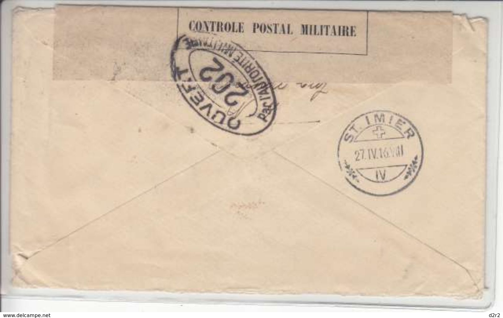 LETTRE POUR LA SUISSE - CENSUREE,DIVERS CACHET ET BANDE DE CENSURE  - 1916 - V/IMAGE- - Briefe U. Dokumente