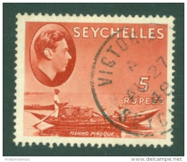 Seychelles: 1938/49   KGVI    SG149a     5R   [Ordinary]    Used - Seychelles (...-1976)