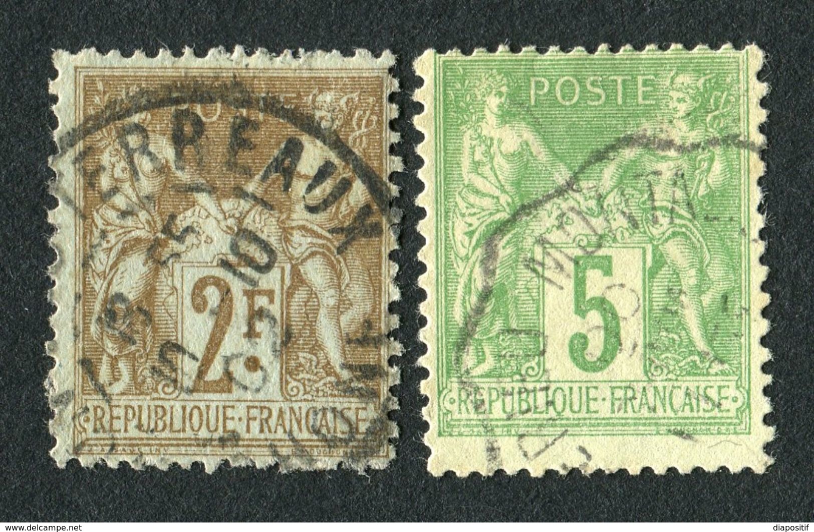 France 1898/1900 - Sage N° 105 Et 106 Oblitérés - TBE - Sans Pli - Sans Aminci - Cote 58,00 € - 1876-1878 Sage (Tipo I)