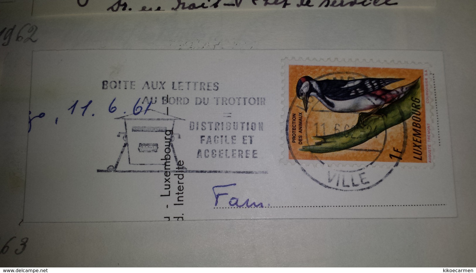 Boite Aux Lettres Luxemburg Luxembourg 1962 Cancel Cancellation - Post