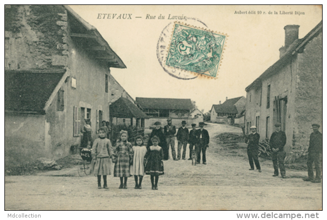 21 ETEVEAUX / Rue Du Lavoir / Très Belle Carte Animée / - Autres & Non Classés