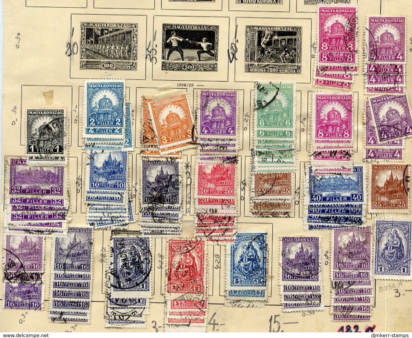 HUNGARY 1927-29 Definitive Accumulation. Used.  Michel 421-29, 441-54, 471-74 - Gebruikt