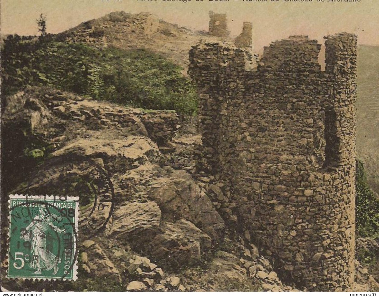 VALLEE SAUVAGE Du DOUBS (Ardèche) - RUINES Du CHÂTEAU De MORDANE - Voyagée Le 15 Mars 1908 - Sonstige & Ohne Zuordnung