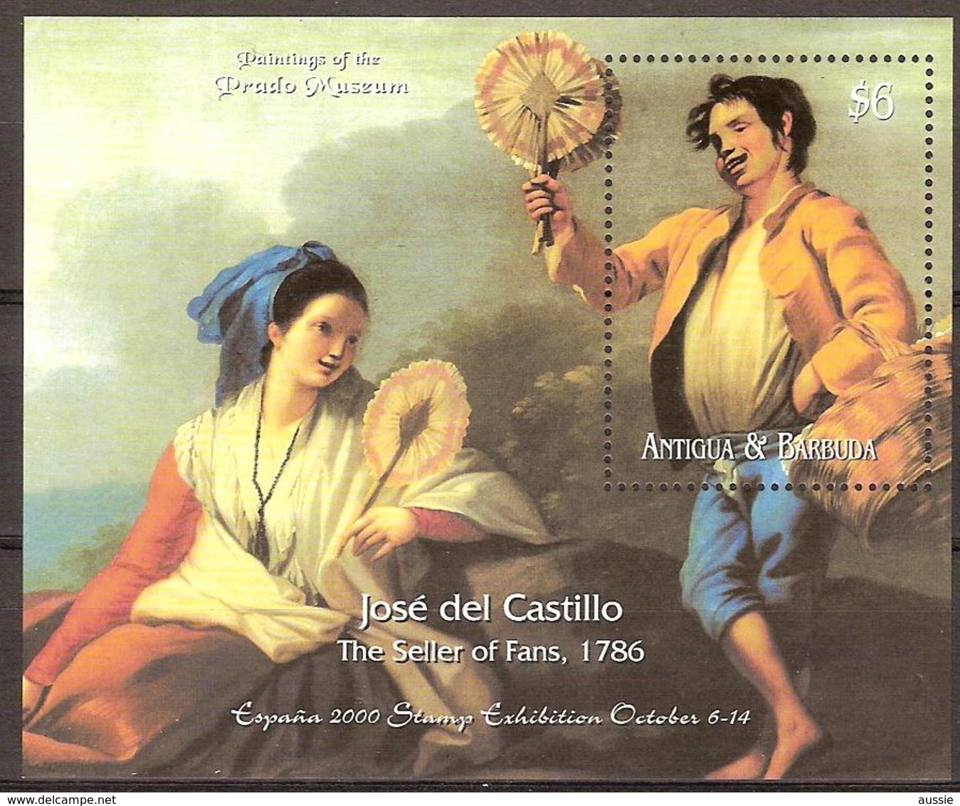 Antigua & Barbuda 2000 Yvertn° Bloc 478 *** MNH Cote 10,00 Euro Peintures Musée Du Prado - Antigua Et Barbuda (1981-...)