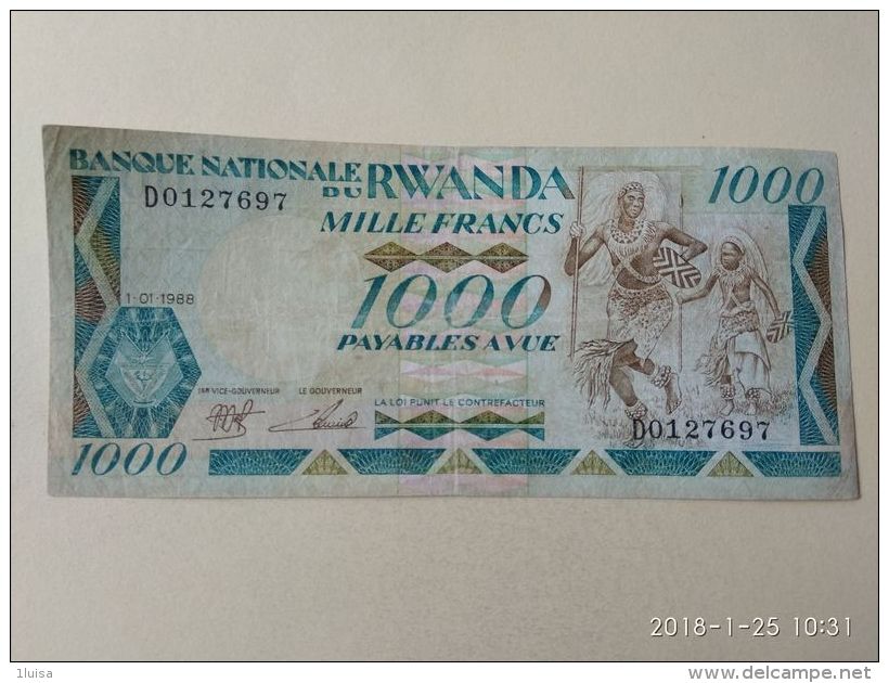 1000 Francs 1988 - Rwanda