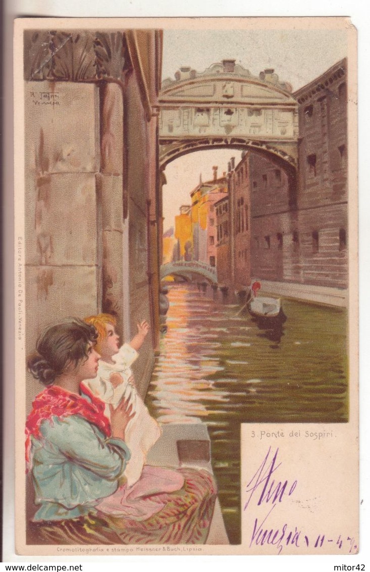 186-tematica Illustratori:Firmata Tafuri-Donnine-Venezia-Ponte Dei Sospiri-v.1902 X Padova - Altri & Non Classificati