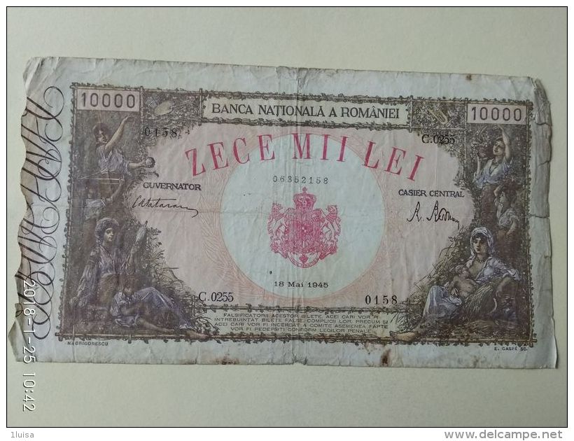 10000 Lei 1945 - Romania