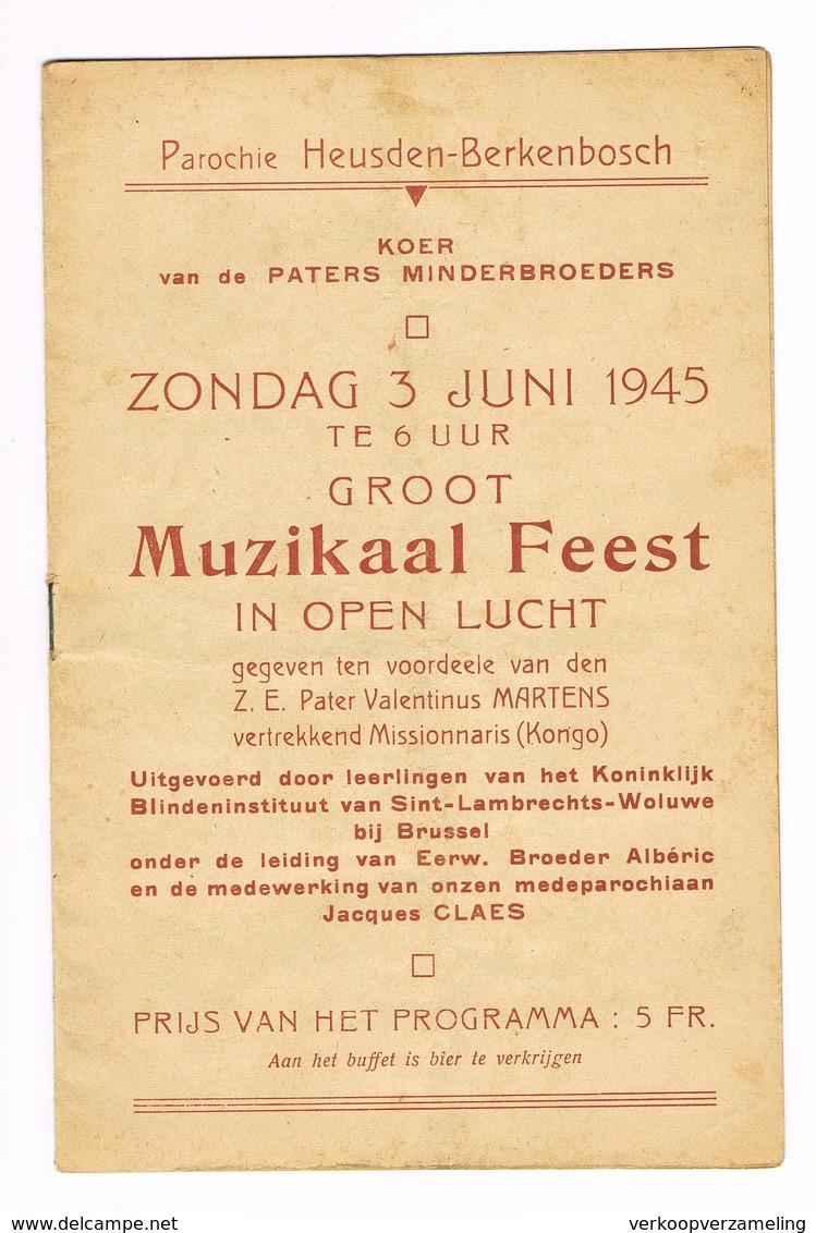 HEUSDEN   Berkenbosch 1945 Muzikaal Feest - Heusden-Zolder