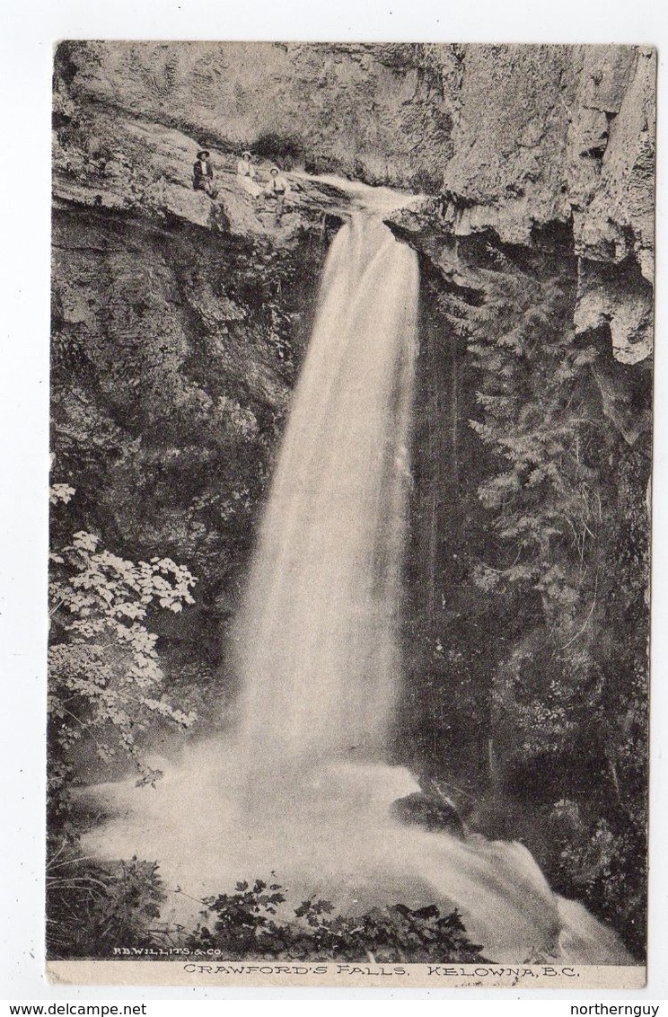 KELOWNA, British Columbia, Canada, Crawford's Falls, Canadian Rockies, 1909 Willts Postcard - Kelowna