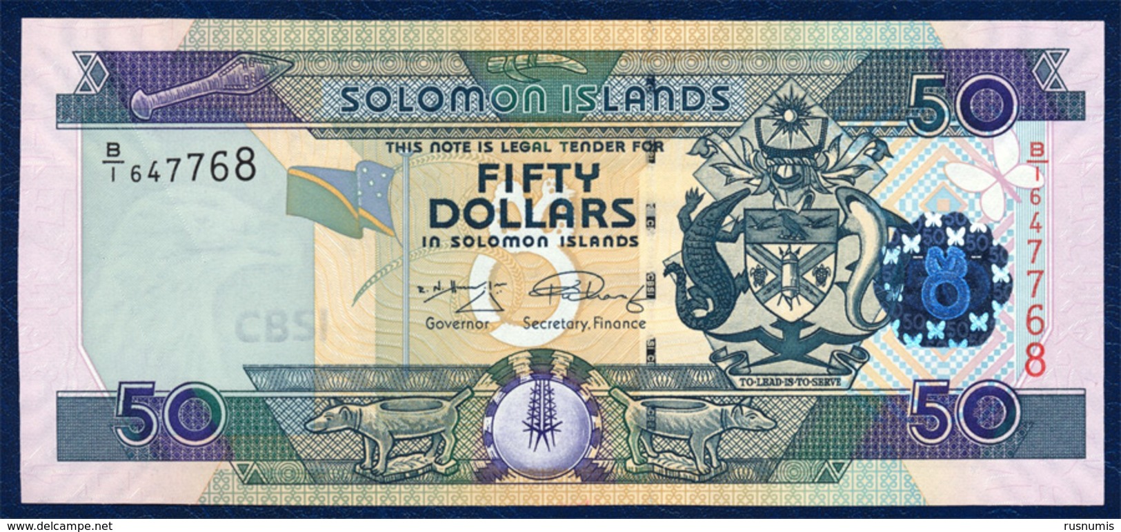 SOLOMON ISLANDS 50 DOLLARS P-29b LIZARD 2009 UNC - Solomon Islands