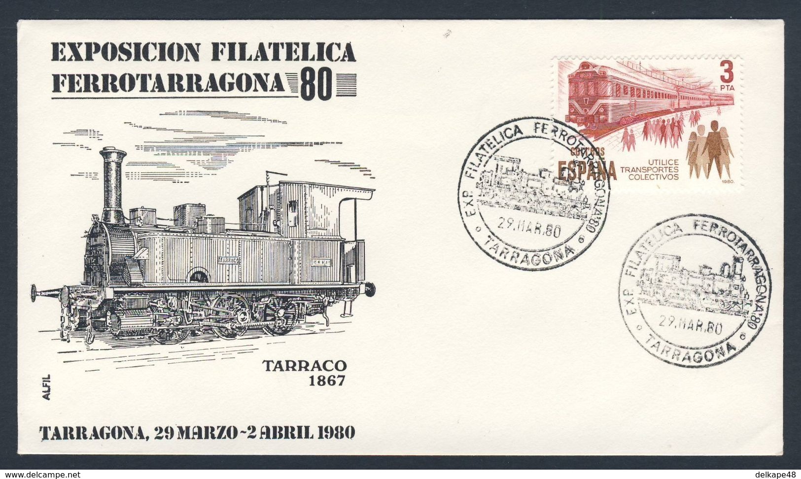 Spain Espana 1980 Cover / Brief / Lettre -  Exposicion Filatelica Ferrotarragona 80 / Philatelic Exhibition/ Ausstellung - Treinen