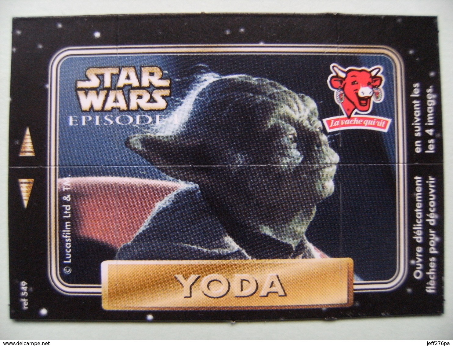 Carte Publicitaire La Vache Qui Rit - STAR WARS - Episode 1 "YODA" 4 Images Lucasfilm   A Voir ! - Other & Unclassified