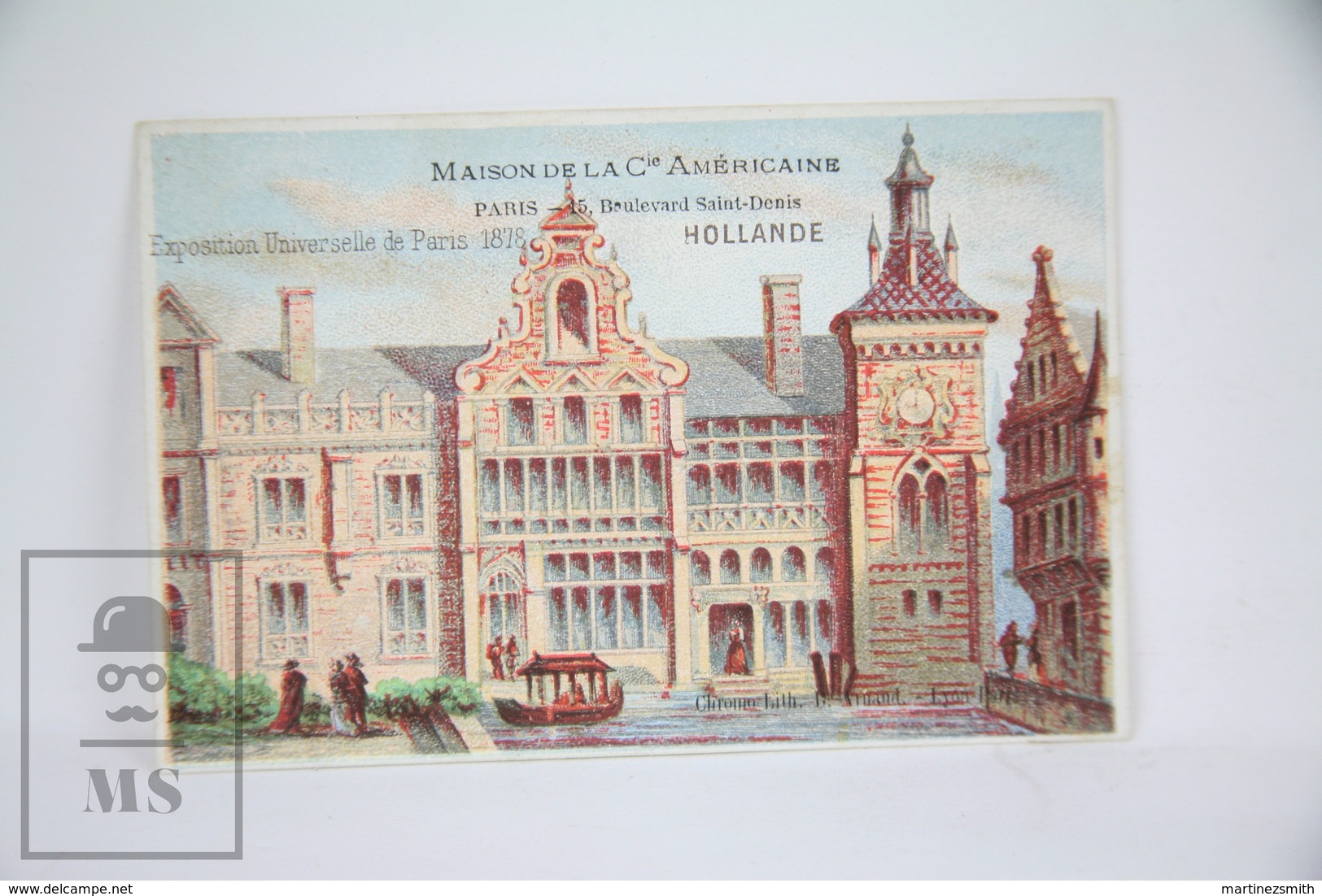 Old Trading Card From The 1878 Universal Exhibition Of Paris - Maison De La Cie Americaine - Hollande - Otros & Sin Clasificación