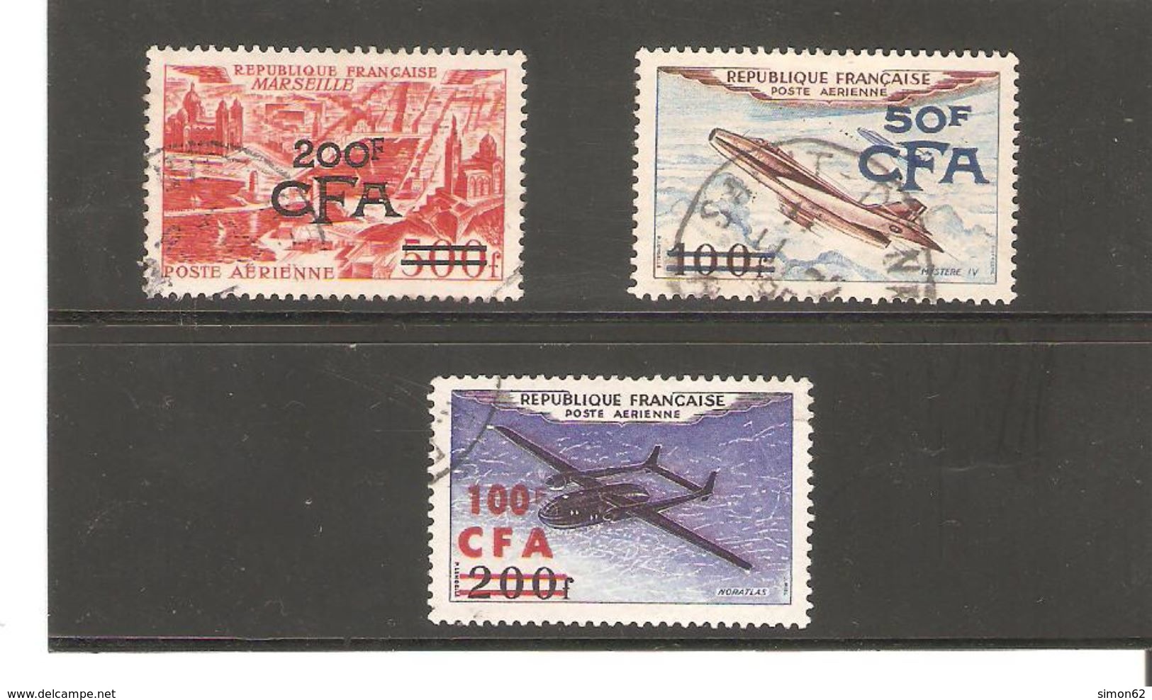 REUNION  LOT  POSTE AERIENNE N°50/52/59  OBLITERE DE 1951 - Luftpost